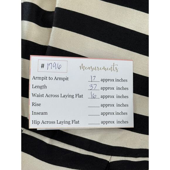 White House Black Market White Black Stripe Sleeveless Fit & Flare Dress Size 10 - Picture 8 of 8